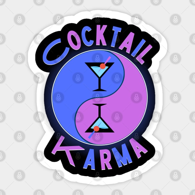 Cocktail Karma Sticker by Kenny The Bartender's Tee Emporium